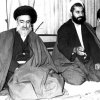جشن نیمه شعبان ؛ حضرت حجت الاسلام شهيد شيخ احمد کافی (ره) در کنار استاد خود شهید حضرت آیت الله سید اسدالله مدنی (ره)